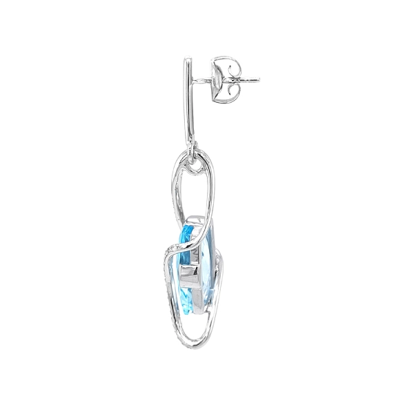 Gold Earrings Topaz and Diamonds