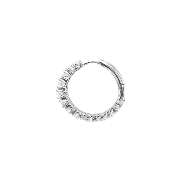Gold Round Earrings with Diamonds