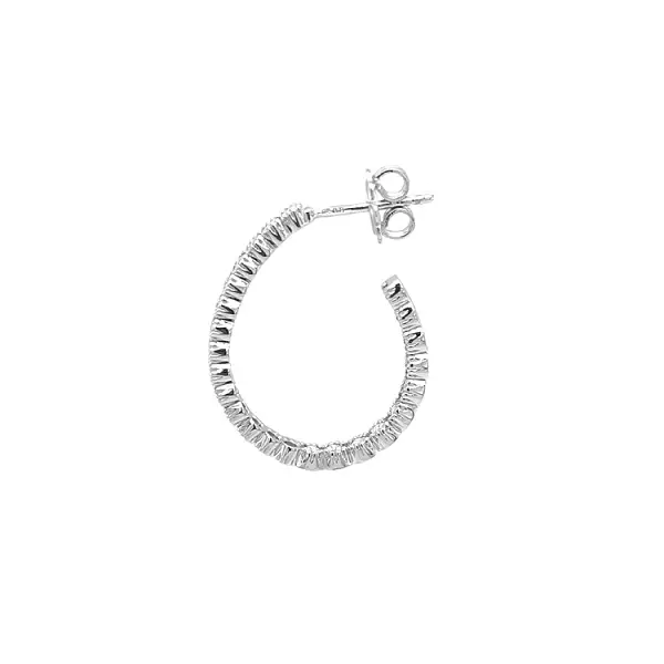 Gold Round Earrings with Diamonds