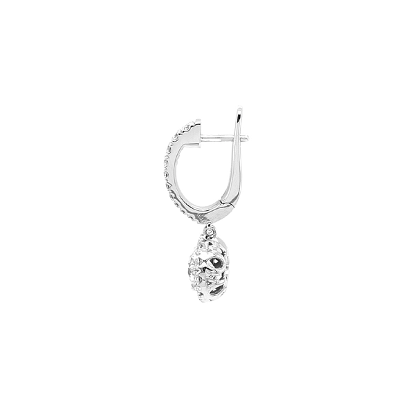Gold dangle earrings with diamonds