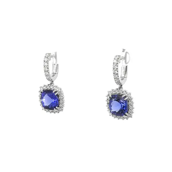 Diamond Earrings with Tanzanite