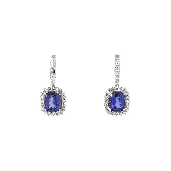 Diamond Earrings with Tanzanite