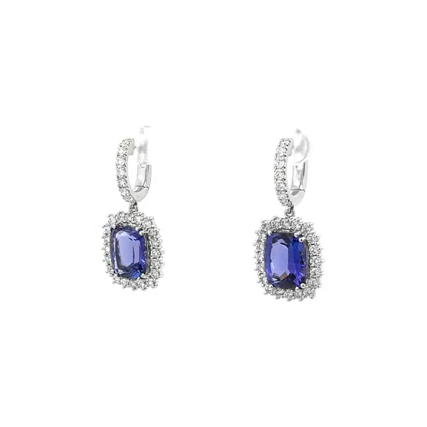 Diamond Earrings with Tanzanite