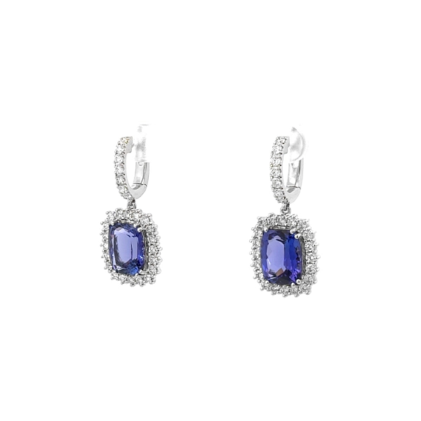 Diamond Earrings with Tanzanite