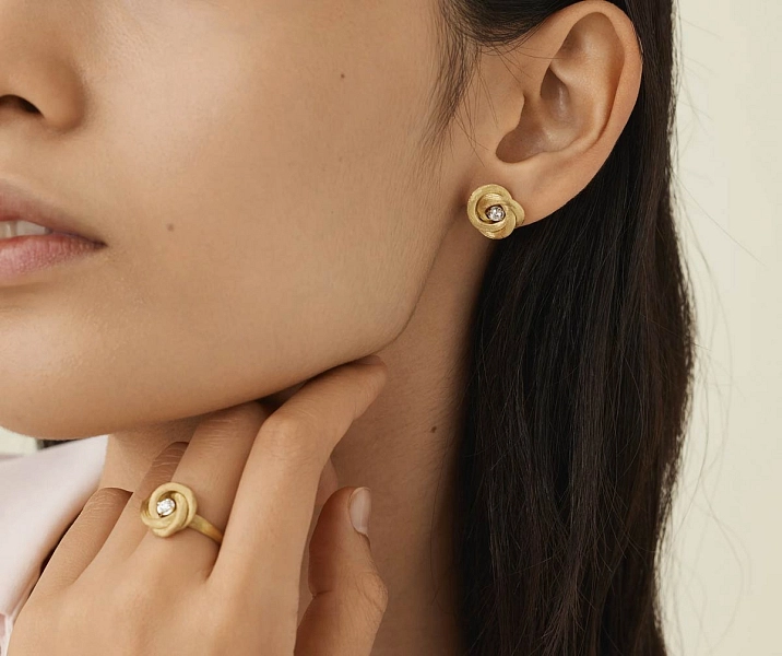 Gold Earrings Marco Bicego Jaipur Link OB1841 B YW Q6