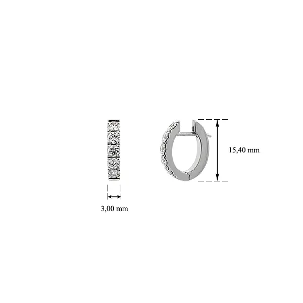 Gold Earrings Semi-circles Diamonds