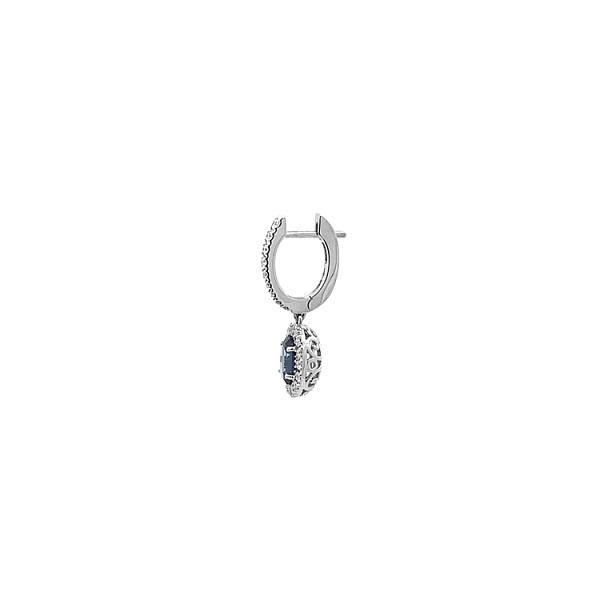 Gold Earrings Sapphire and Diamonds