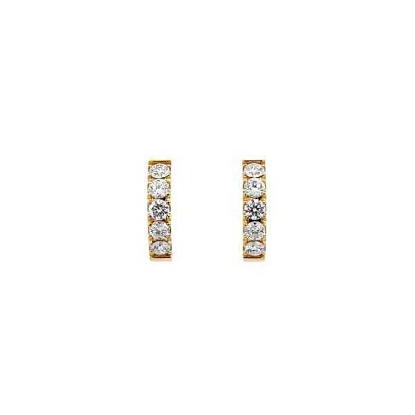 Gold Round Earrings Diamonds