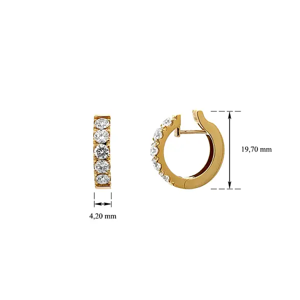 Gold Round Earrings Diamonds