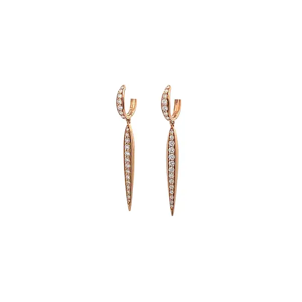 Gold Hanging Earrings Diamonds
