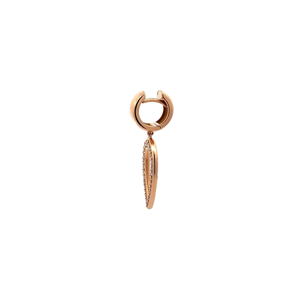 Gold dangle earrings with diamonds