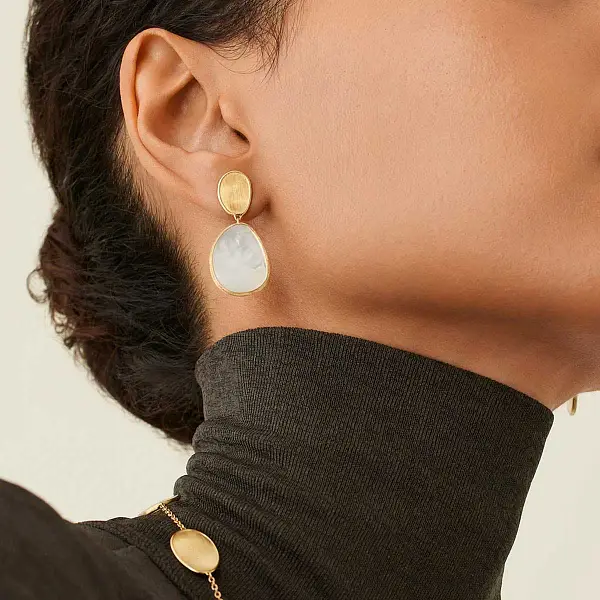 Gold Earrings Marco Bicego Lunaria OB1403 MPW Y 02