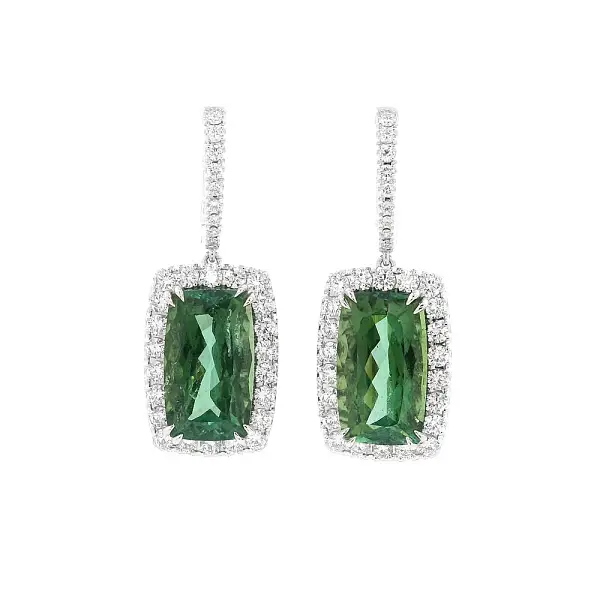 Elegance of Green Tourmalines in Combination with Diamonds