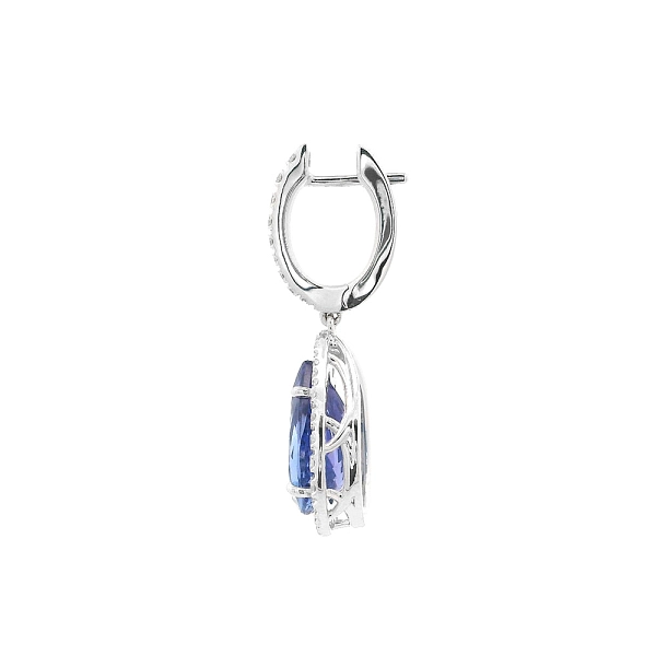Luxury Earrings with Blue Tanzanites and Diamonds