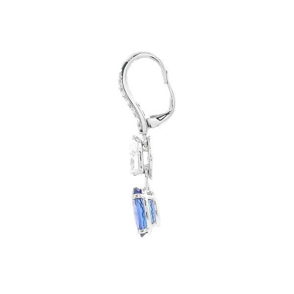 Luxury White Gold Earrings with Oval Tanzanites