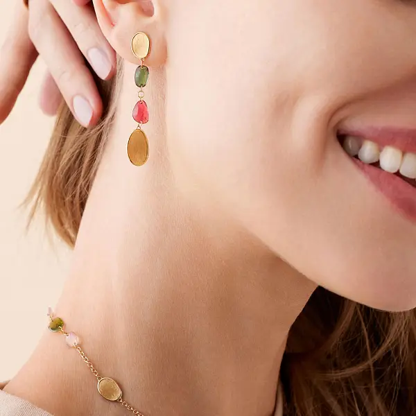 Gold Earrings Marco Bicego Lunaria Color OB1899 TM Y