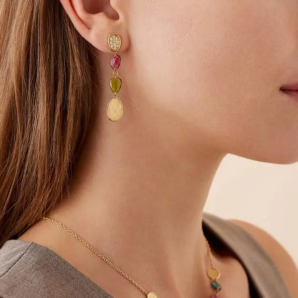 Gold Earrings Marco Bicego Lunaria Color OB1899-B TM01 Y