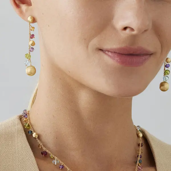 Gold Earrings Marco Bicego Africa Gemstones OB1862 MIX02 Y