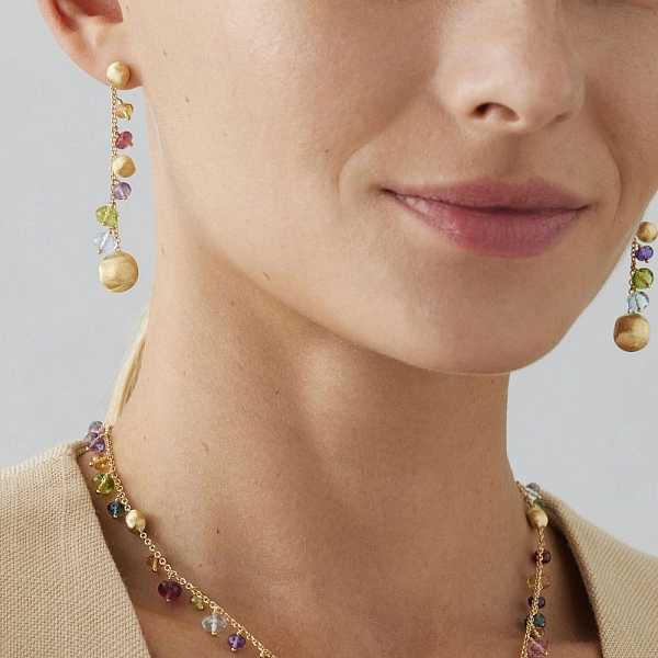 Gold Earrings Marco Bicego Africa Gemstones OB1862 MIX02 Y