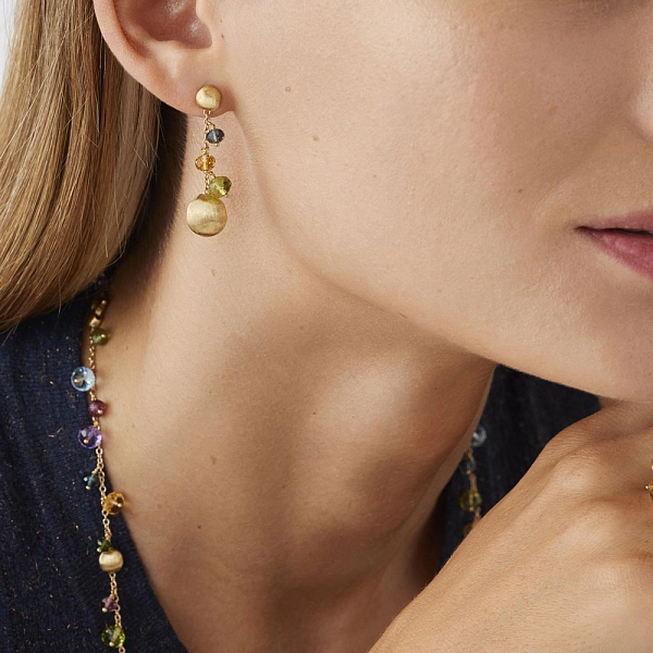 Gold Earrings Marco Bicego Africa Gemstones OB1860 MIX02 Y