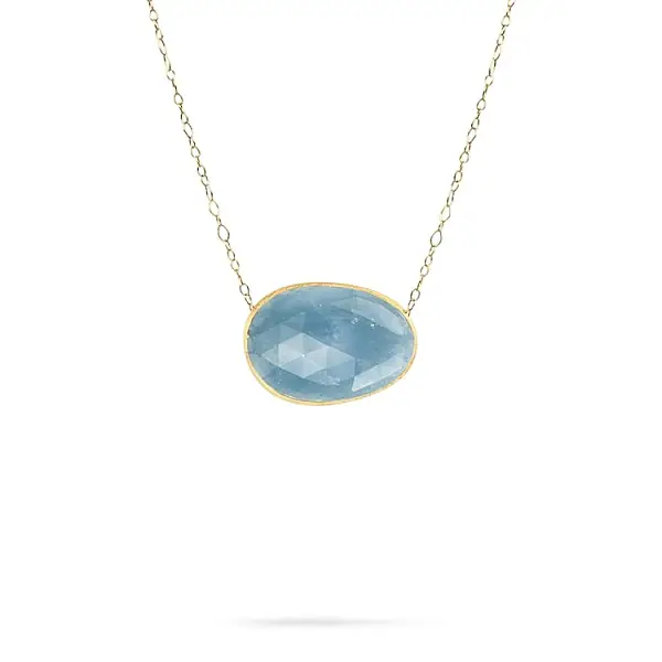 Gold Necklace with Aquamarine Marco Bicego Lunaria