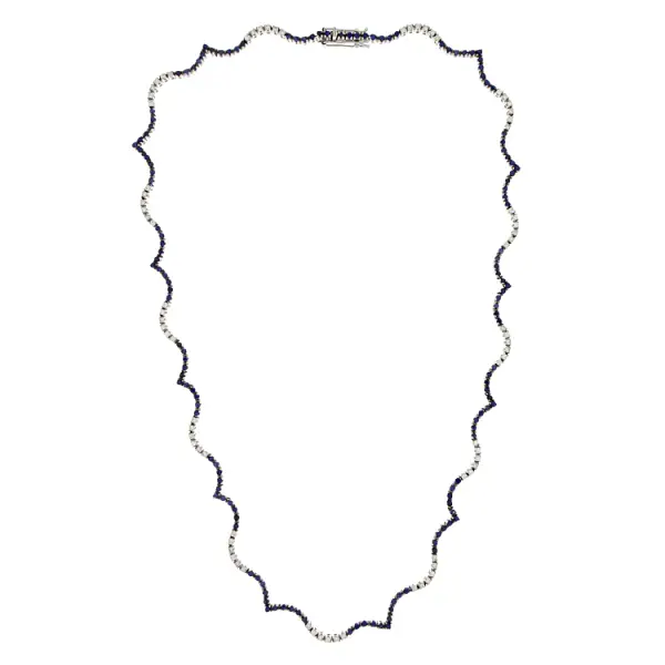 Gold Necklace with Sapphires and Diamonds