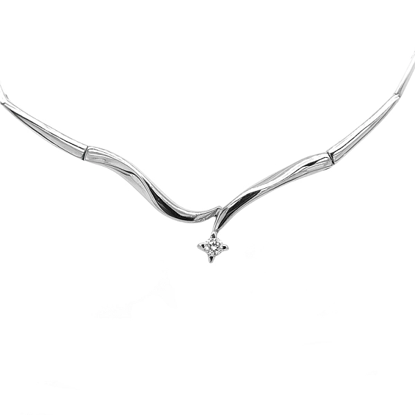 Gold Necklace with Diamond