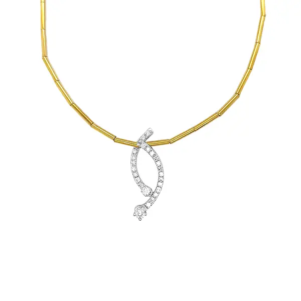 Gold Necklace with Diamonds