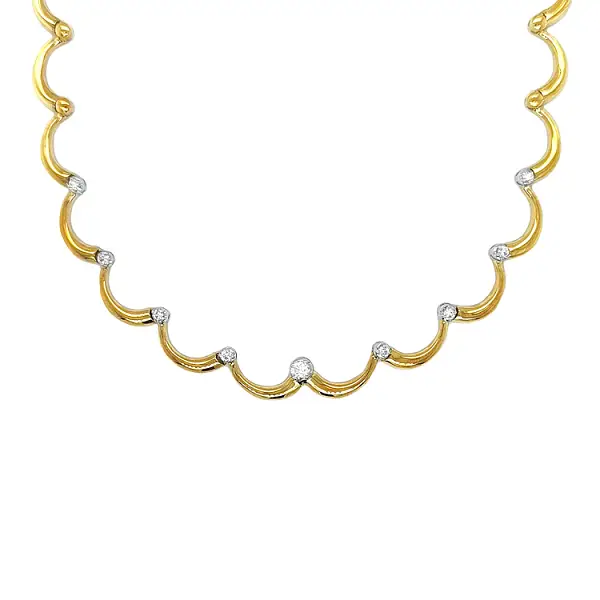 Gold Necklace with Diamonds
