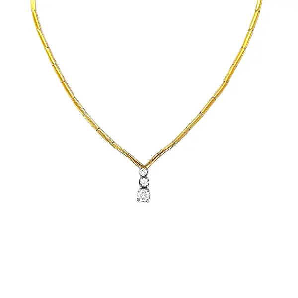 Gold Necklace with Diamonds