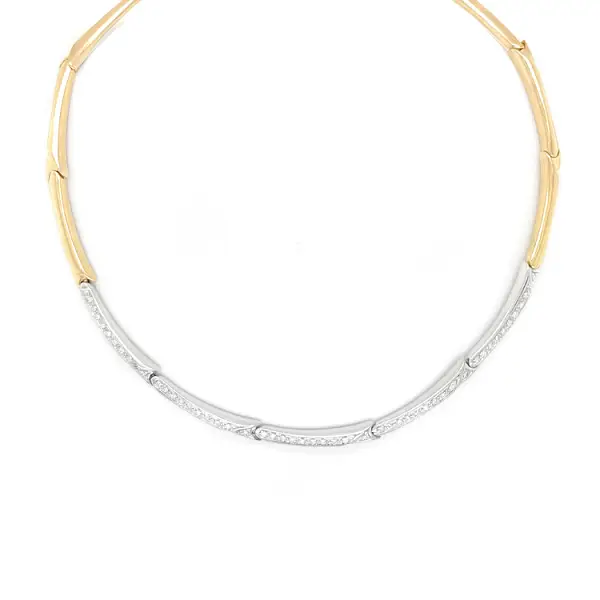 Gold Necklace with Diamonds