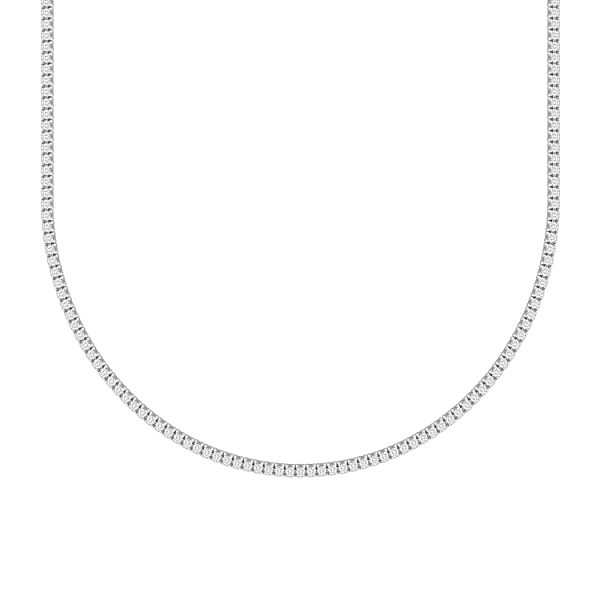 Gold tennis necklace with diamonds