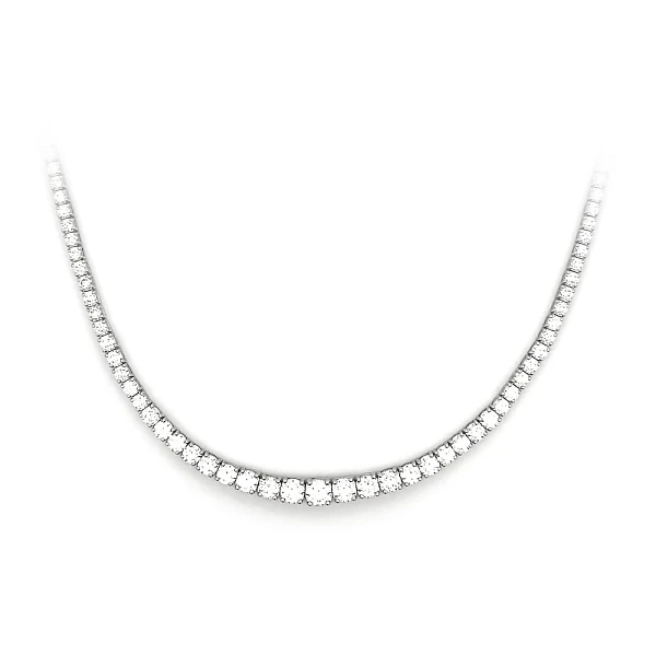 Gold Tennis Necklace with Diamonds