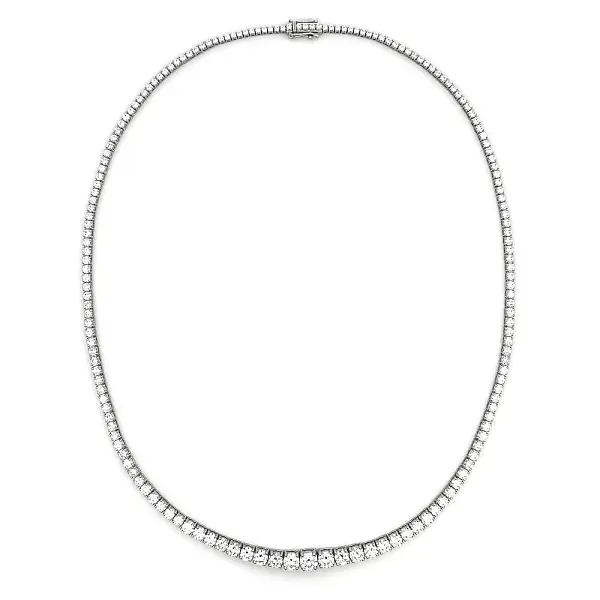 Gold Tennis Necklace with Diamonds