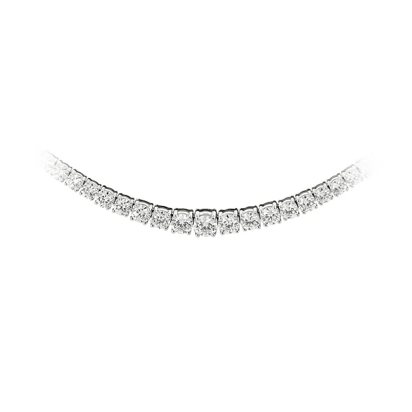 Gold Tennis Necklace with Diamonds