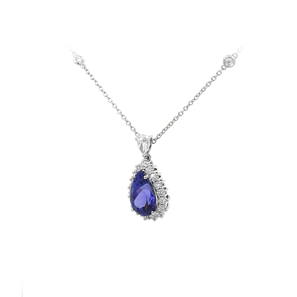 Diamond Necklace with Tanzanite