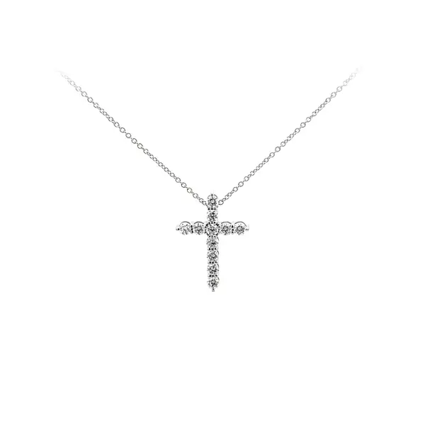 Gold Necklace Cross Diamonds