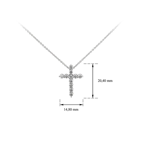 Gold Necklace Cross Diamonds