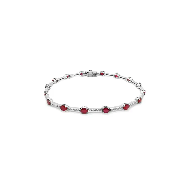 Gold Bracelet with Rubies and Diamonds