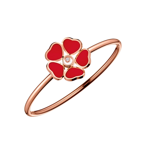 Gold Chopard Happy Hearts Flowers Bracelet 85A085-5803