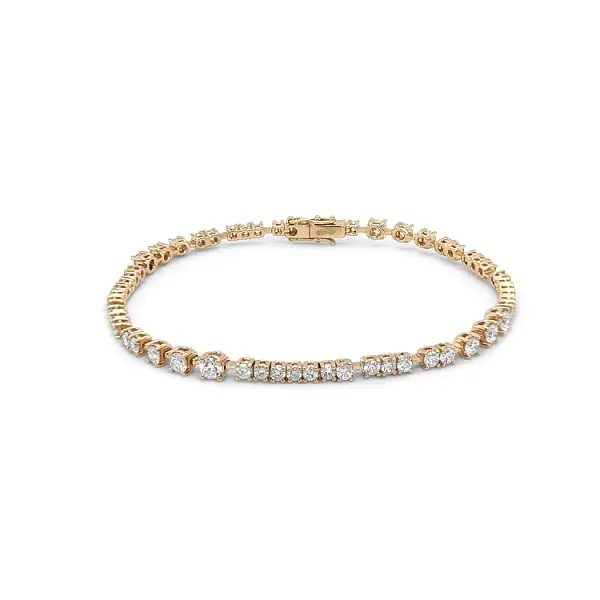 Gold Tennis Bracelet with Diamonds