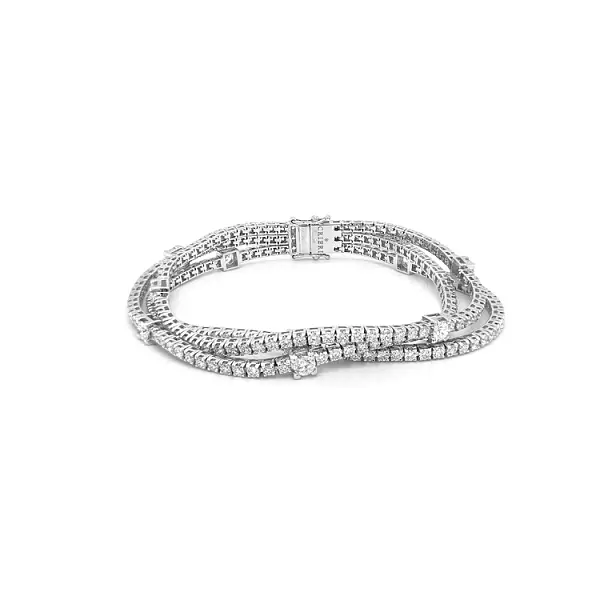 Gold Tennis Bracelet with Diamonds