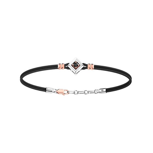 Gold Men's Bracelet with Black Diamond