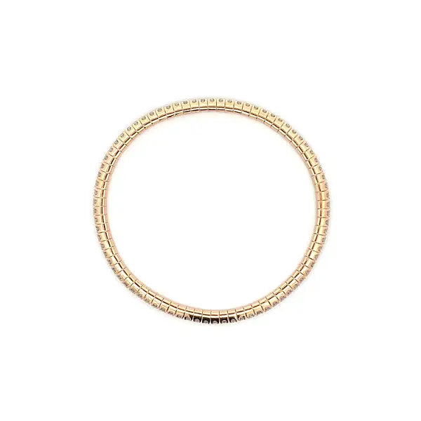 Tennis Bracelet with Pink Gold Diamonds