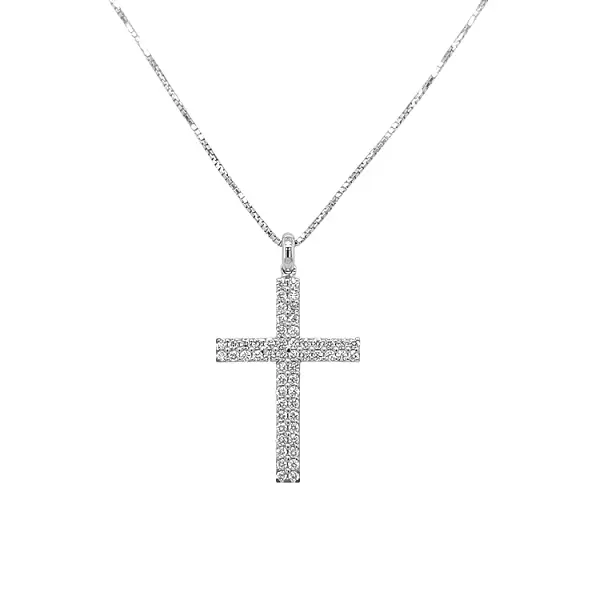 Gold Pendant Cross with Diamonds