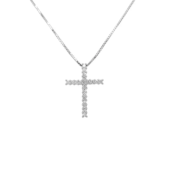 Gold Pendant Cross with Diamonds