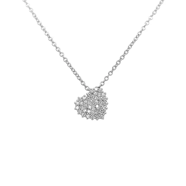 Gold Pendant Heart with Diamonds