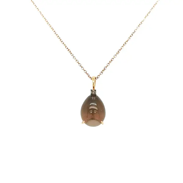 Gold Pendant with Brown Diamond