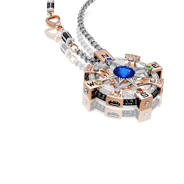 Gold Pendant Zancan Black Magic Magnum EC614BR