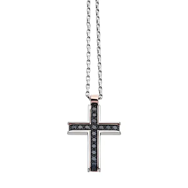 Gold Pendant Cross Zancan Couture First EC300RB